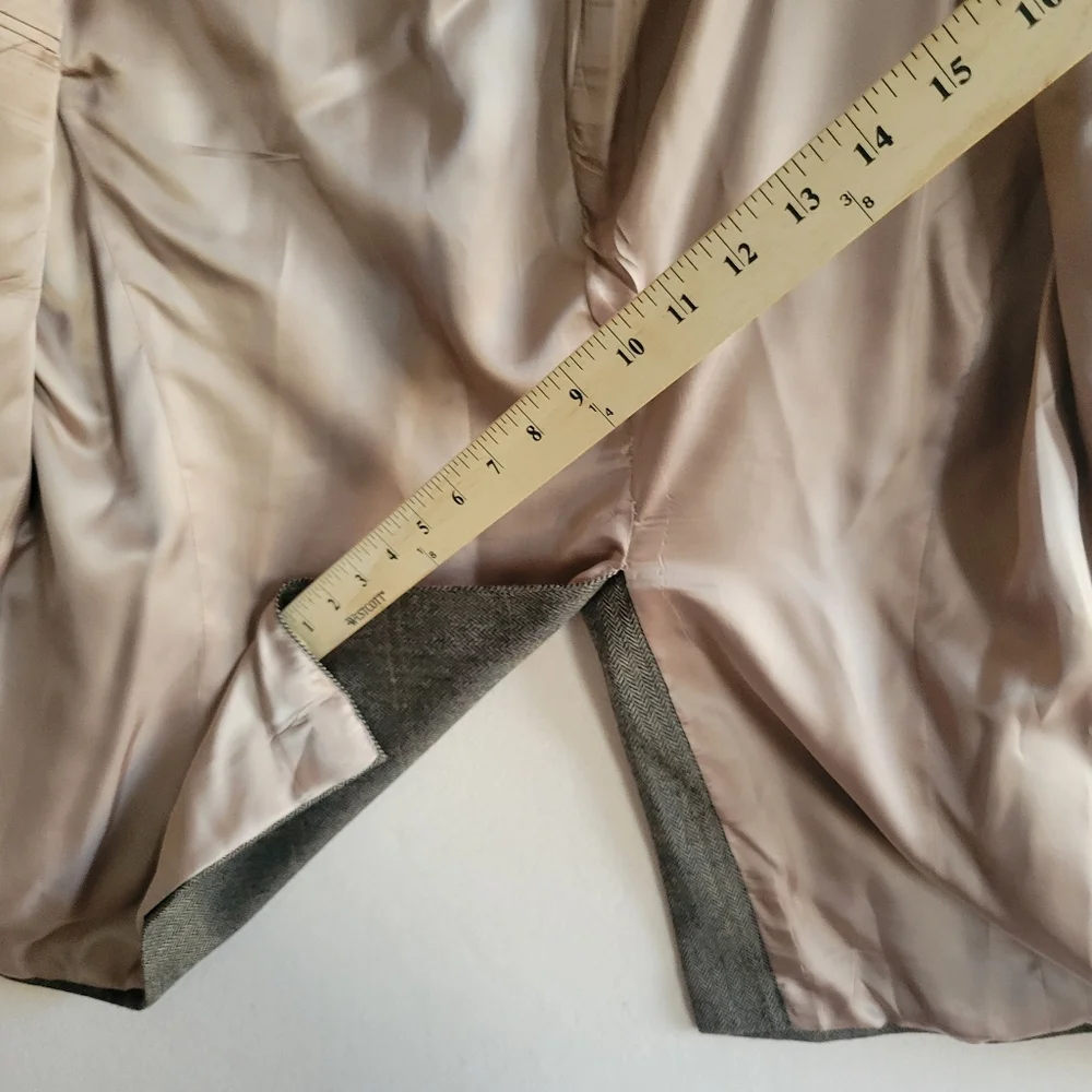 Lauren‎ Ralph Lauren Tweed Herringbone 100% Lambswool Brown Blazer Size 43L